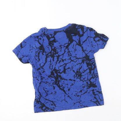 Primark  Boys Blue  Cotton Basic Casual Size 3-4 Years Round Neck