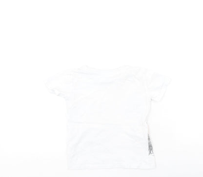 Dunnes Stores Boys White  Cotton Basic Casual Size 2-3 Years Round Neck  - Dinosaur, SUMMER SURF DUDE!