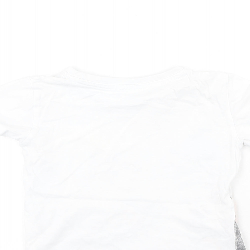 Dunnes Stores Boys White  Cotton Basic Casual Size 2-3 Years Round Neck  - Dinosaur, SUMMER SURF DUDE!
