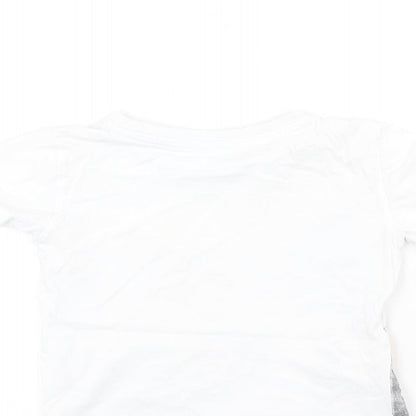 Dunnes Stores Boys White  Cotton Basic Casual Size 2-3 Years Round Neck  - Dinosaur, SUMMER SURF DUDE!