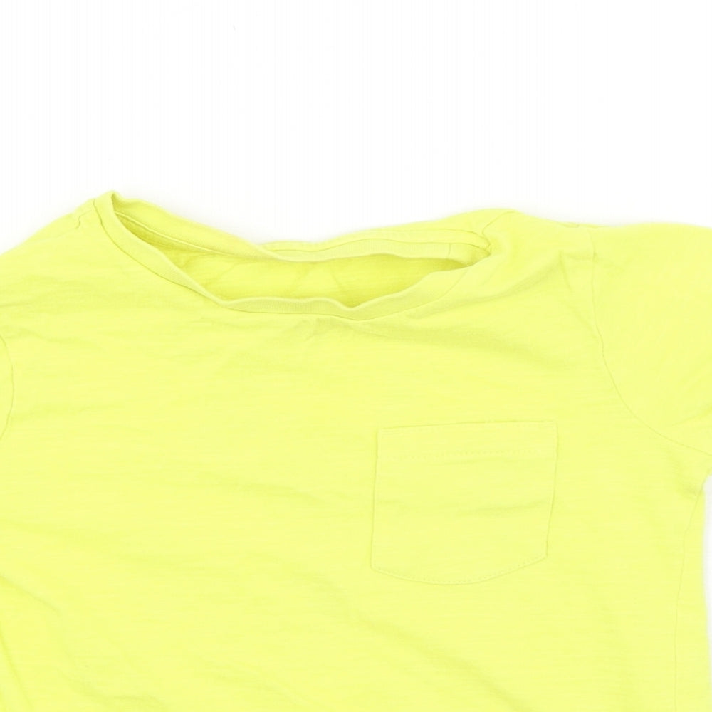 Marks and Spencer Boys Yellow  Cotton Basic Casual Size 2-3 Years Round Neck