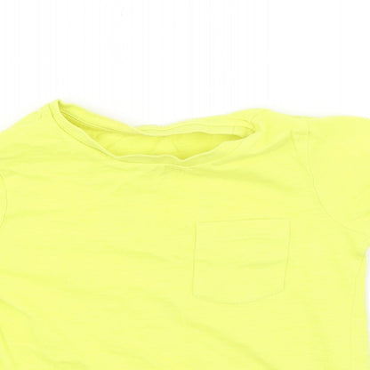 Marks and Spencer Boys Yellow  Cotton Basic Casual Size 2-3 Years Round Neck