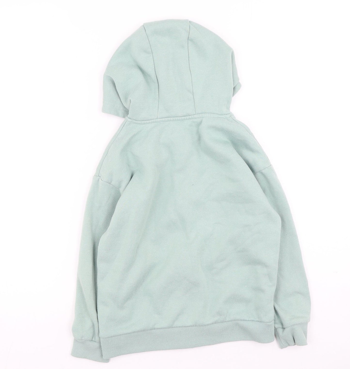 Dunnes Stores Boys Green Round Neck  Cotton Full Zip Jumper Size 7-8 Years