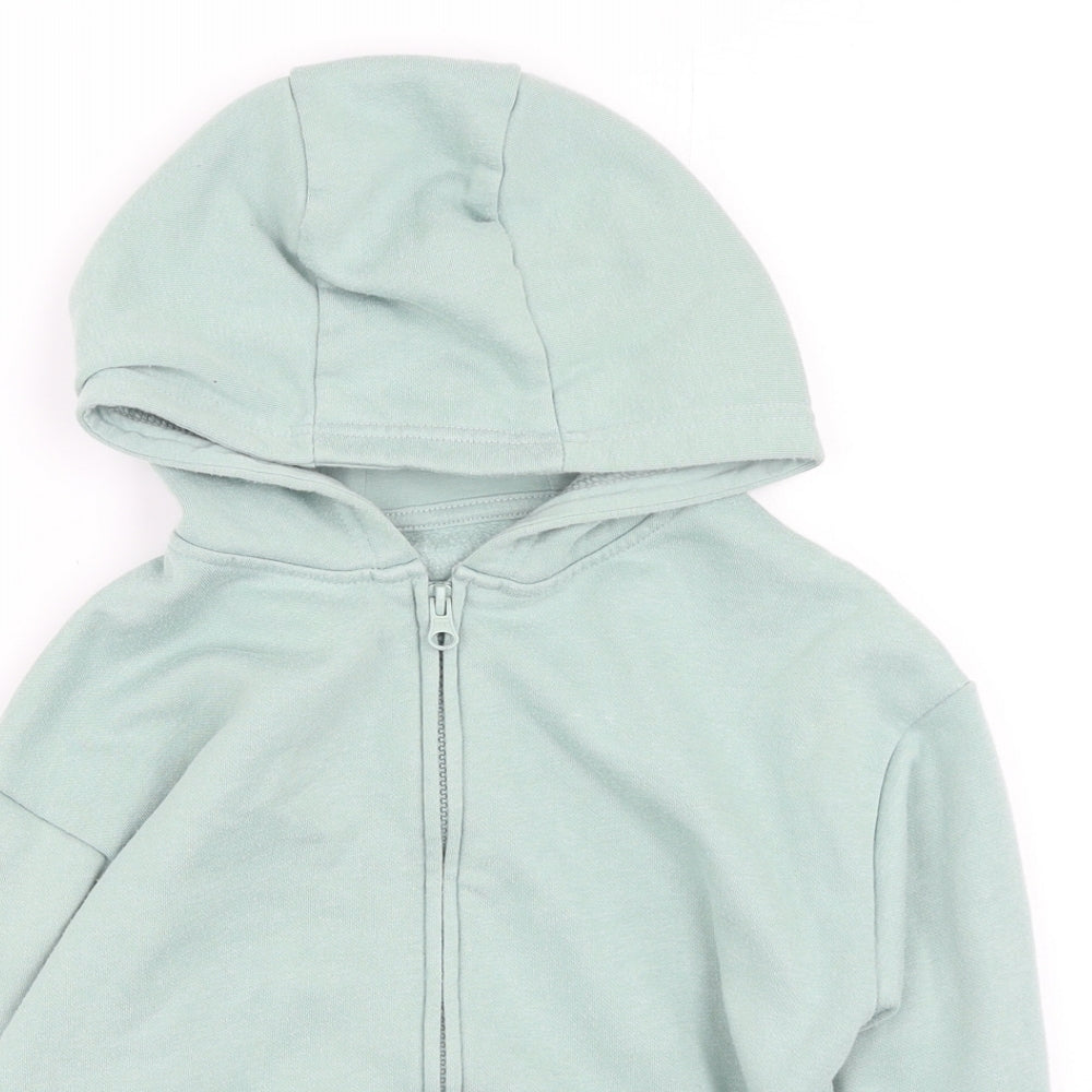Dunnes Stores Boys Green Round Neck  Cotton Full Zip Jumper Size 7-8 Years