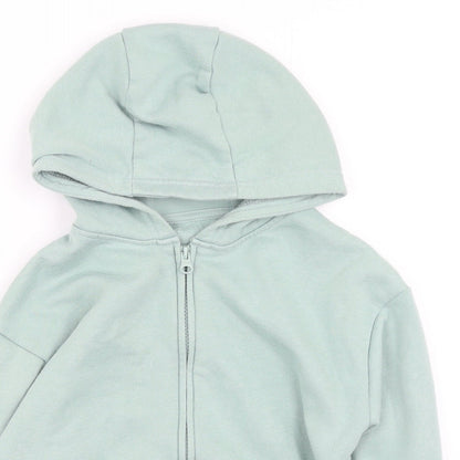 Dunnes Stores Boys Green Round Neck  Cotton Full Zip Jumper Size 7-8 Years