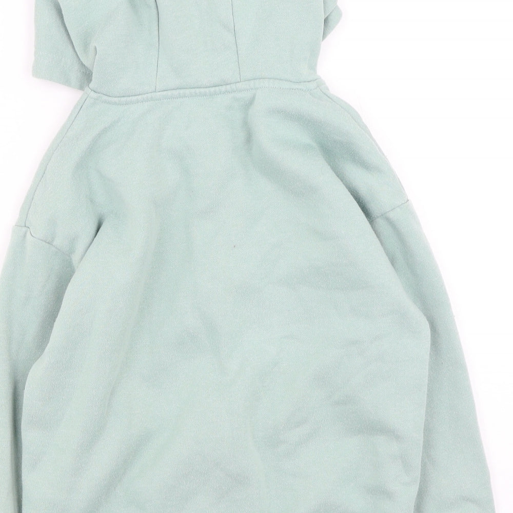 Dunnes Stores Boys Green Round Neck  Cotton Full Zip Jumper Size 7-8 Years