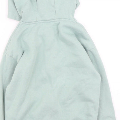 Dunnes Stores Boys Green Round Neck  Cotton Full Zip Jumper Size 7-8 Years