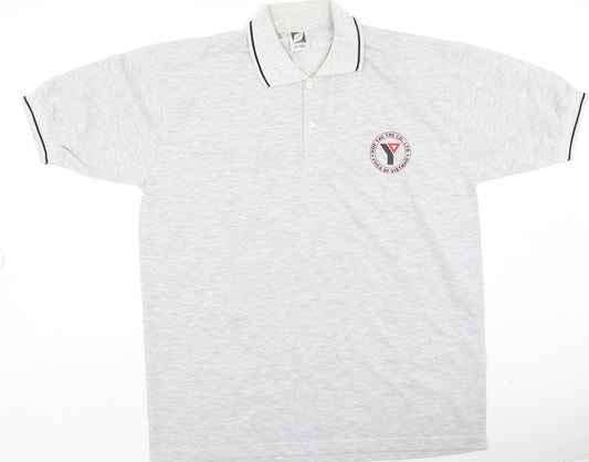 Chesscom Mens Grey  Cotton  Polo Size 2XL Collared