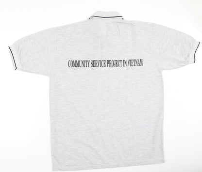 Chesscom Mens Grey  Cotton  Polo Size 2XL Collared