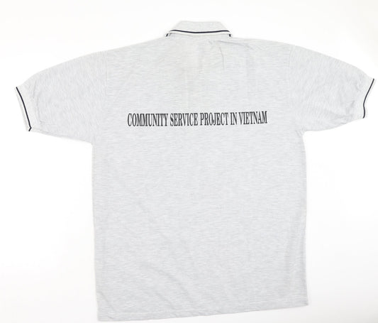 Chesscom Mens Grey  Cotton  Polo Size 2XL Collared