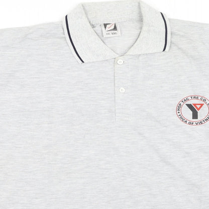 Chesscom Mens Grey  Cotton  Polo Size 2XL Collared