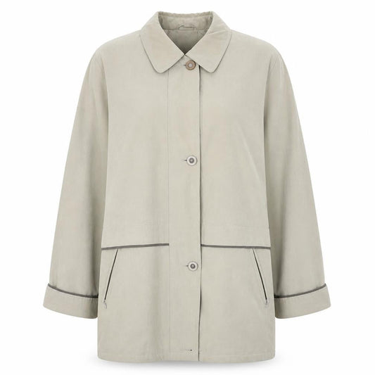 Front view of elegance women’s brown jacket coatigan, size UK 16