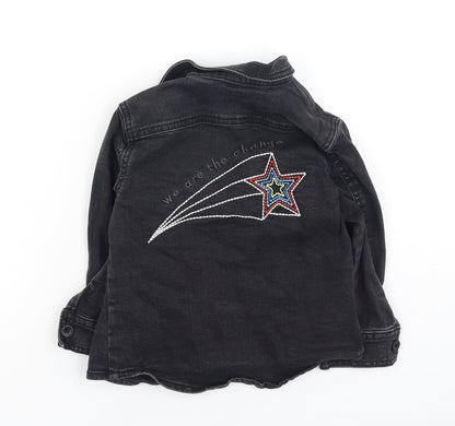 Back view of Ferne girls’ black basic jacket jacket, size 2-3, years