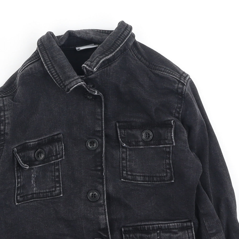 Close-up detail of Ferne girls’ black basic jacket jacket, size 2-3, years