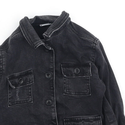 Close-up detail of Ferne girls’ black basic jacket jacket, size 2-3, years