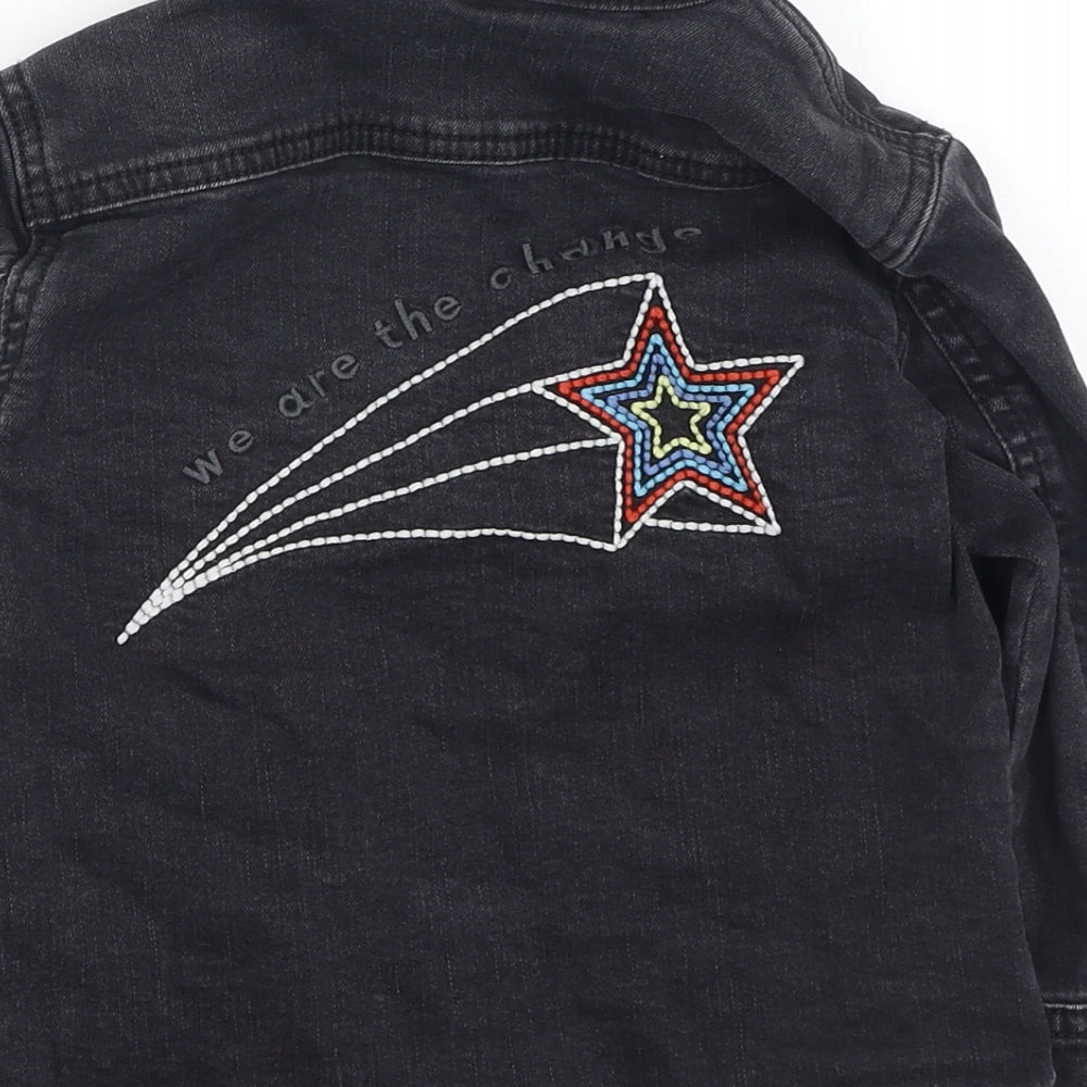 Brand and care label for Ferne girls’ black basic jacket jacket, size 2-3, years