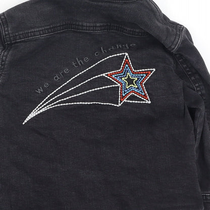 Brand and care label for Ferne girls’ black basic jacket jacket, size 2-3, years