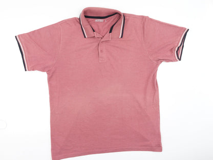 Preworn Mens Pink  Cotton  Polo Size L Collared