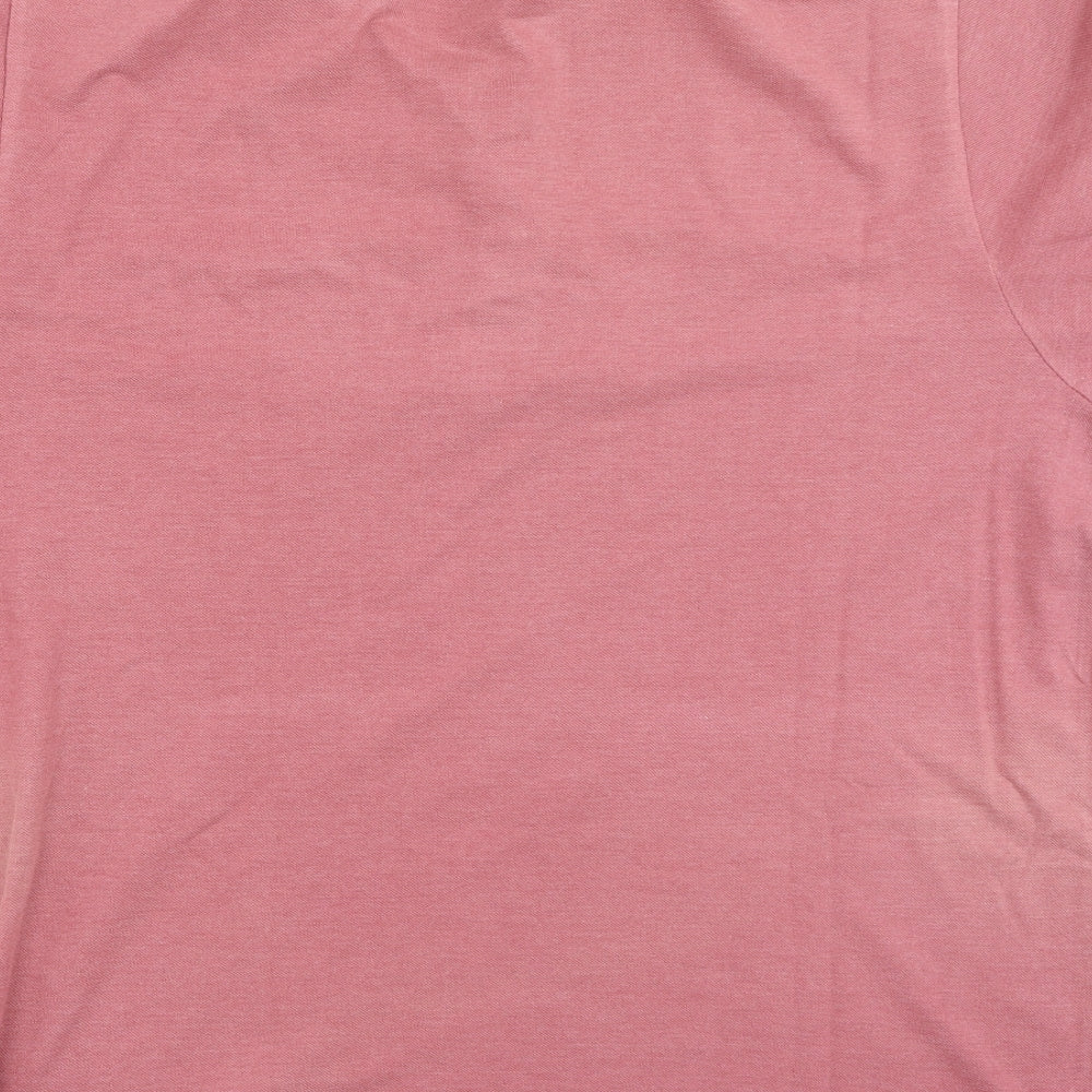 Preworn Mens Pink  Cotton  Polo Size L Collared