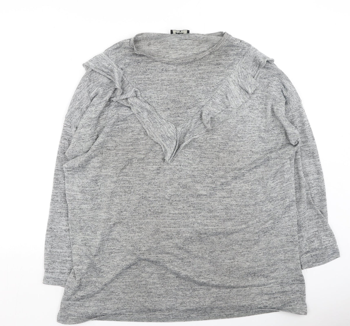 Additional front view of Papaya women’s grey cotton pullover sweatshirt, size UK 10