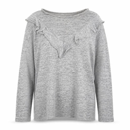 Front view of Papaya women’s grey cotton pullover sweatshirt, size UK 10