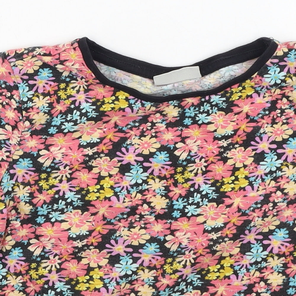 Preworn Girls Multicoloured Floral Cotton Basic Casual Size 8 Years Round Neck