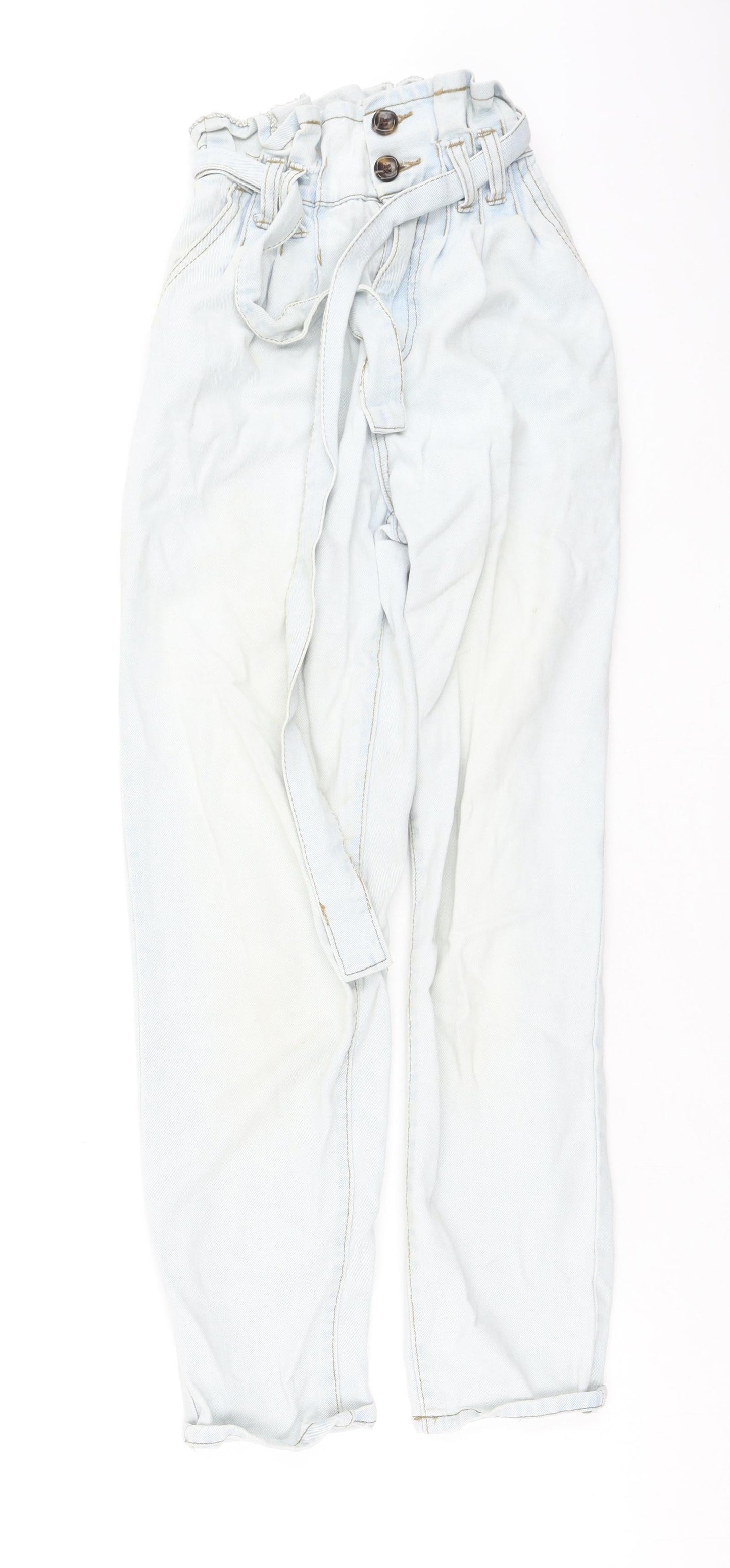 Denim & Co. Womens Blue  Cotton Straight Jeans Size 4 L25 in Regular