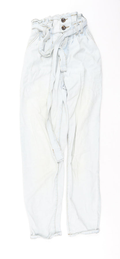 Denim & Co. Womens Blue  Cotton Straight Jeans Size 4 L25 in Regular