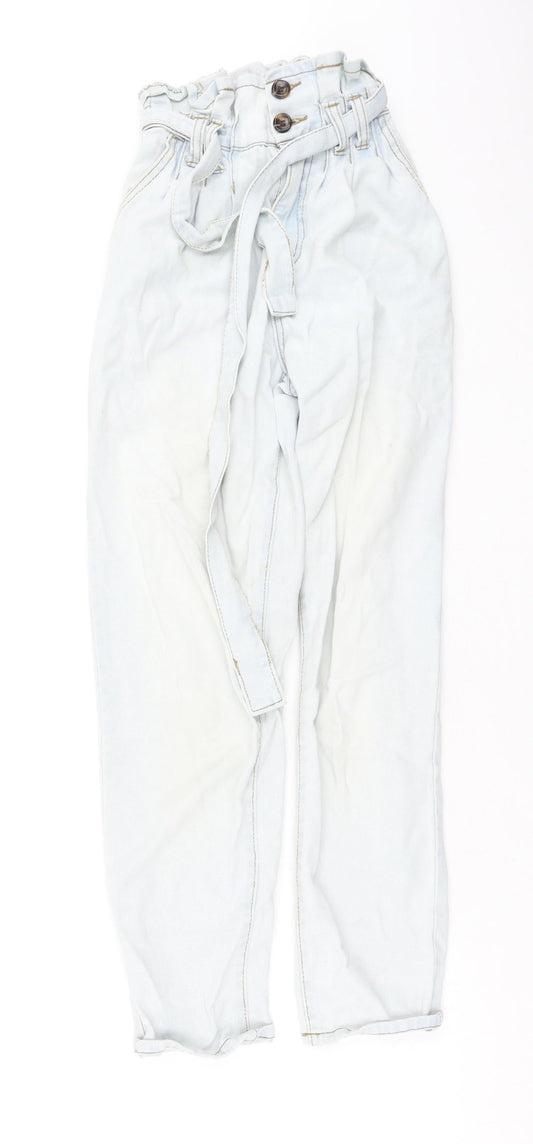 Denim & Co. Womens Blue  Cotton Straight Jeans Size 4 L25 in Regular