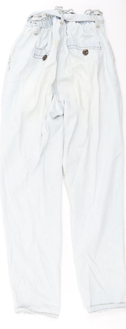 Denim & Co. Womens Blue  Cotton Straight Jeans Size 4 L25 in Regular