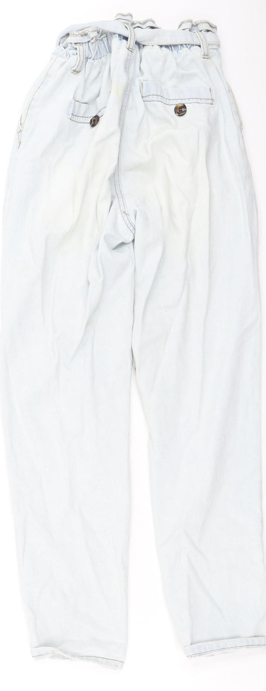 Denim & Co. Womens Blue  Cotton Straight Jeans Size 4 L25 in Regular