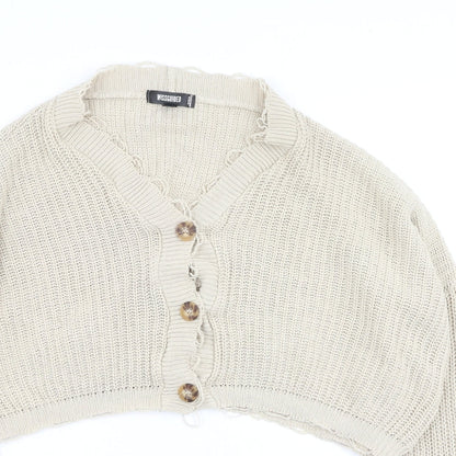 Missguided Womens Beige  Acrylic Cardigan Sweatshirt Size 6