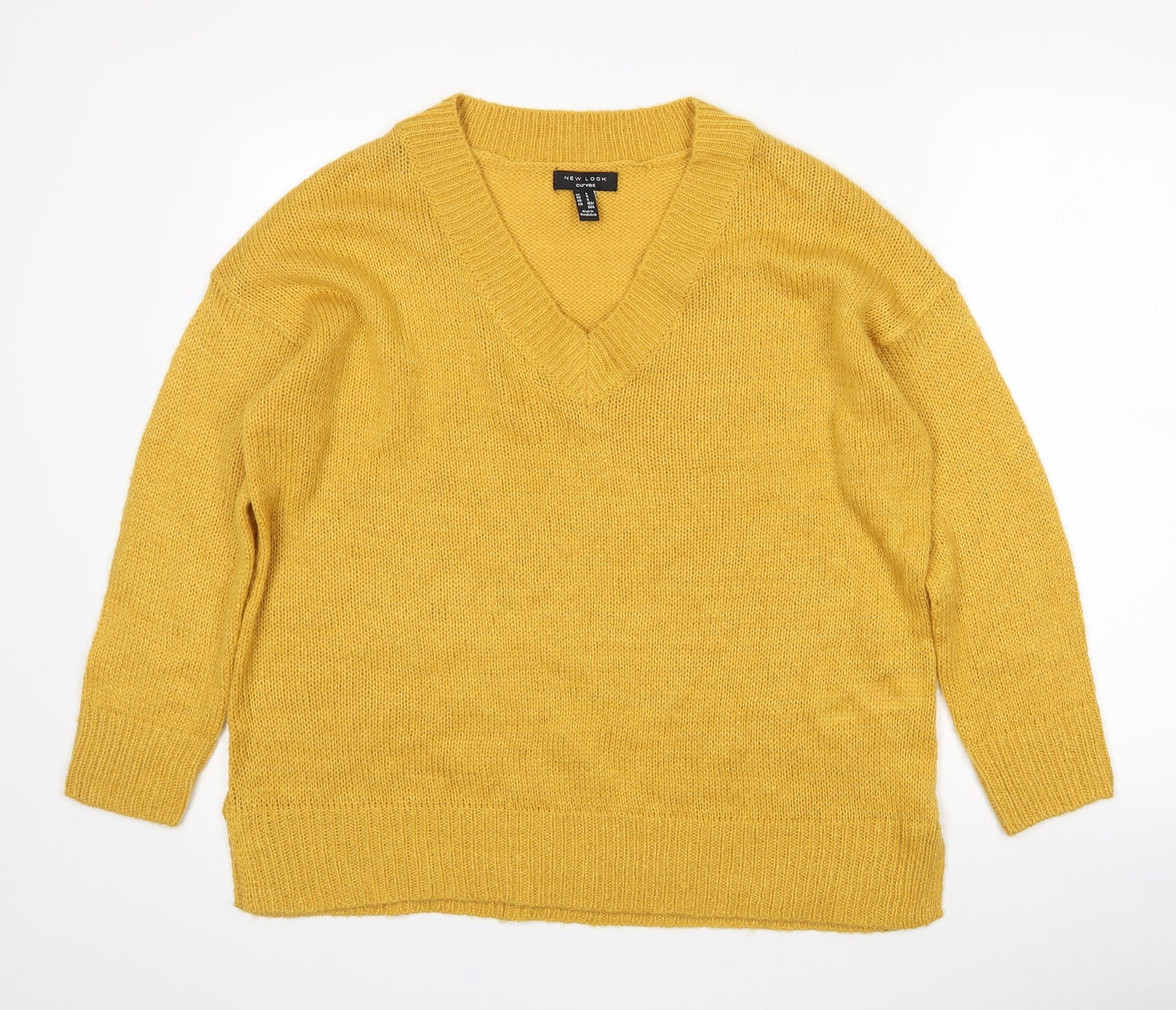 Womens UK Size S New Look Yellow Pullover Jumper