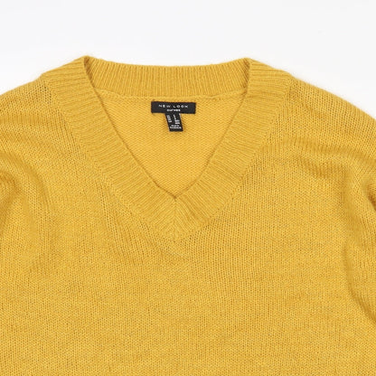Womens UK Size S New Look Yellow Pullover Jumper