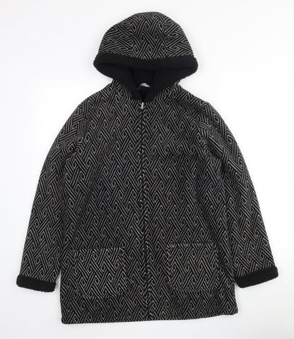 Bonmarché Womens Black Geometric  Jacket  Size S  Zip