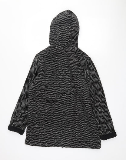 Bonmarché Womens Black Geometric  Jacket  Size S  Zip