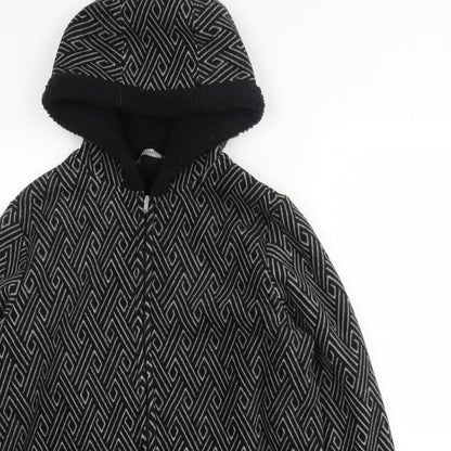 Bonmarché Womens Black Geometric  Jacket  Size S  Zip