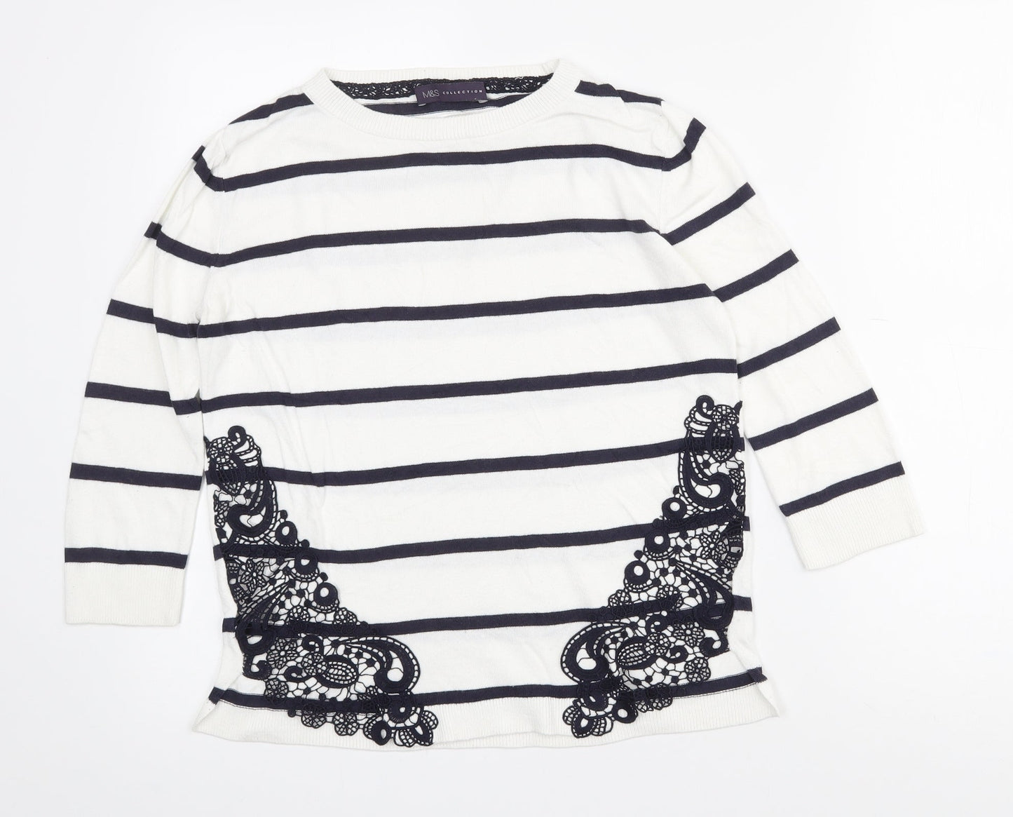 Womens UK Size 8 Marks and Spencer White Pullover Jumper