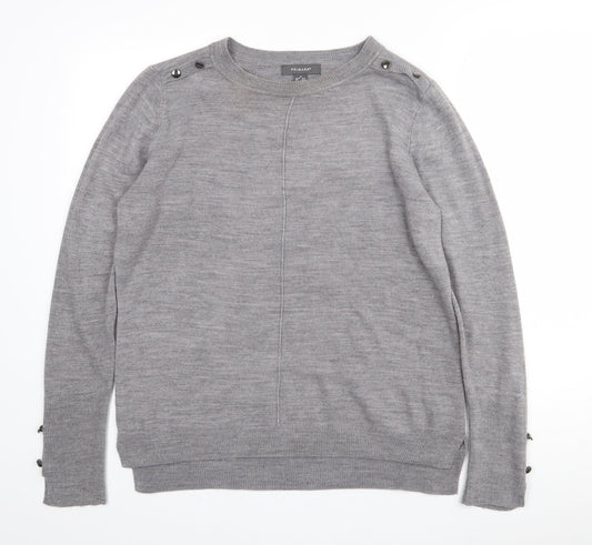 Primark Womens Grey Crew Neck  Acrylic Pullover Jumper Size 12