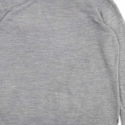 Primark Womens Grey Crew Neck  Acrylic Pullover Jumper Size 12