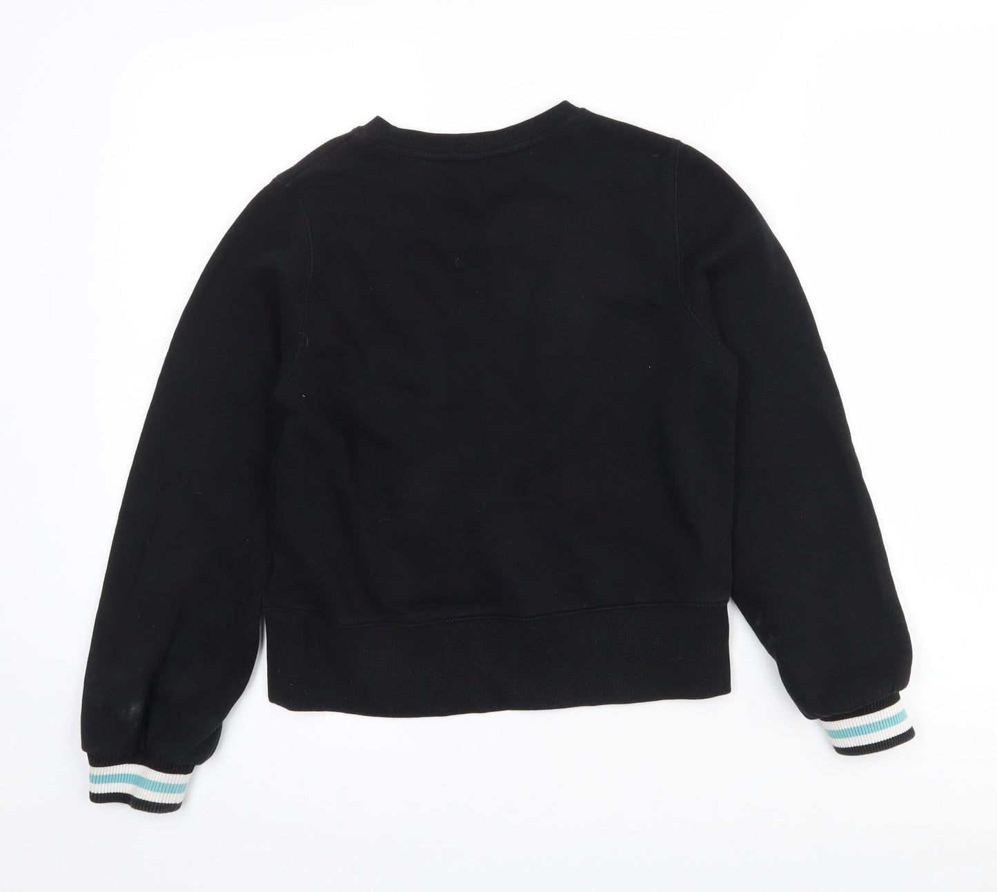 Marks and Spencer Girls Black  Cotton Pullover Sweatshirt Size 11-12 Years   - Live Your Dreams