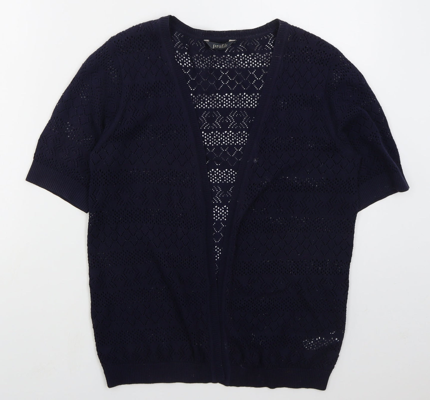 BHS Womens Blue V-Neck  Cotton Cardigan Jumper Size 10