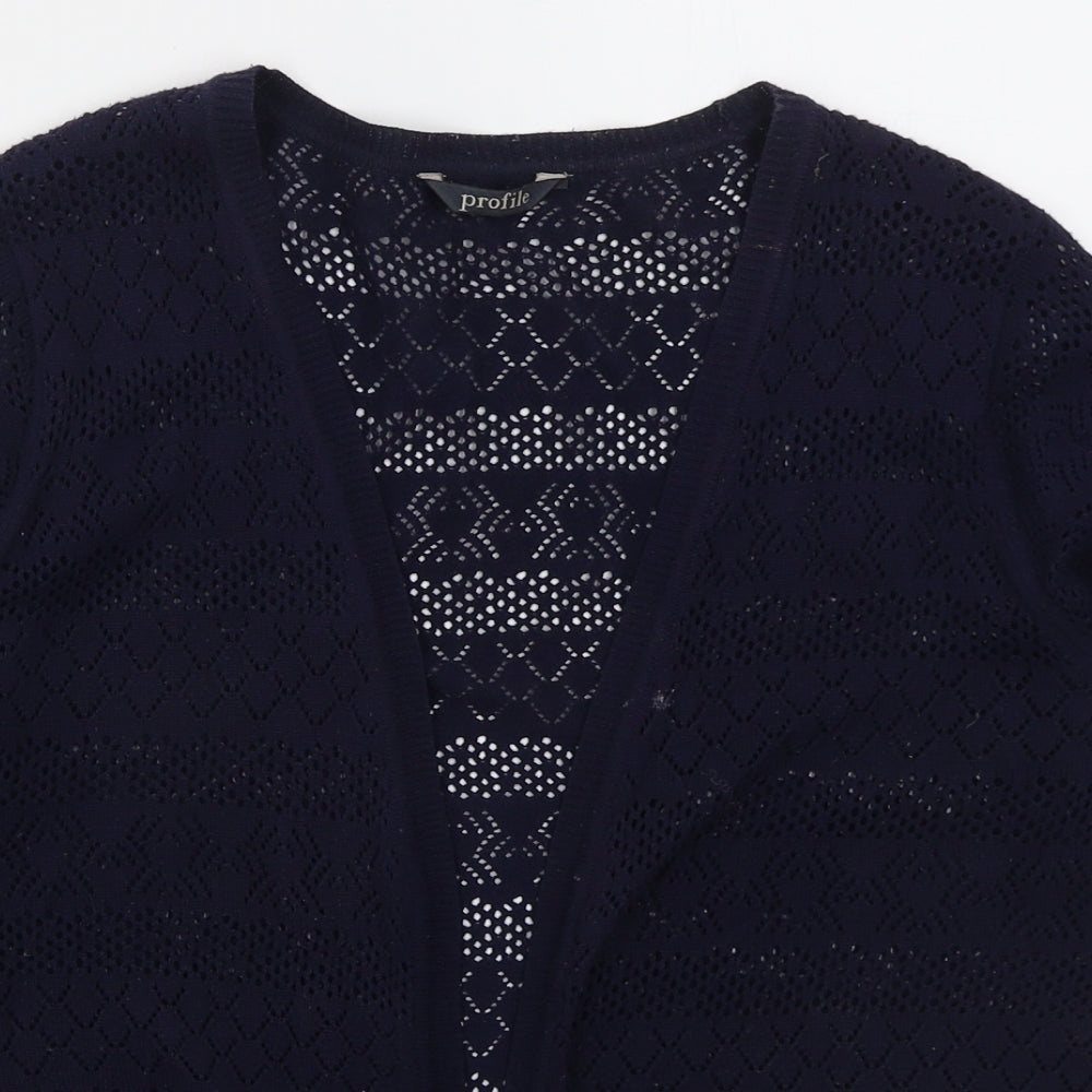 BHS Womens Blue V-Neck  Cotton Cardigan Jumper Size 10