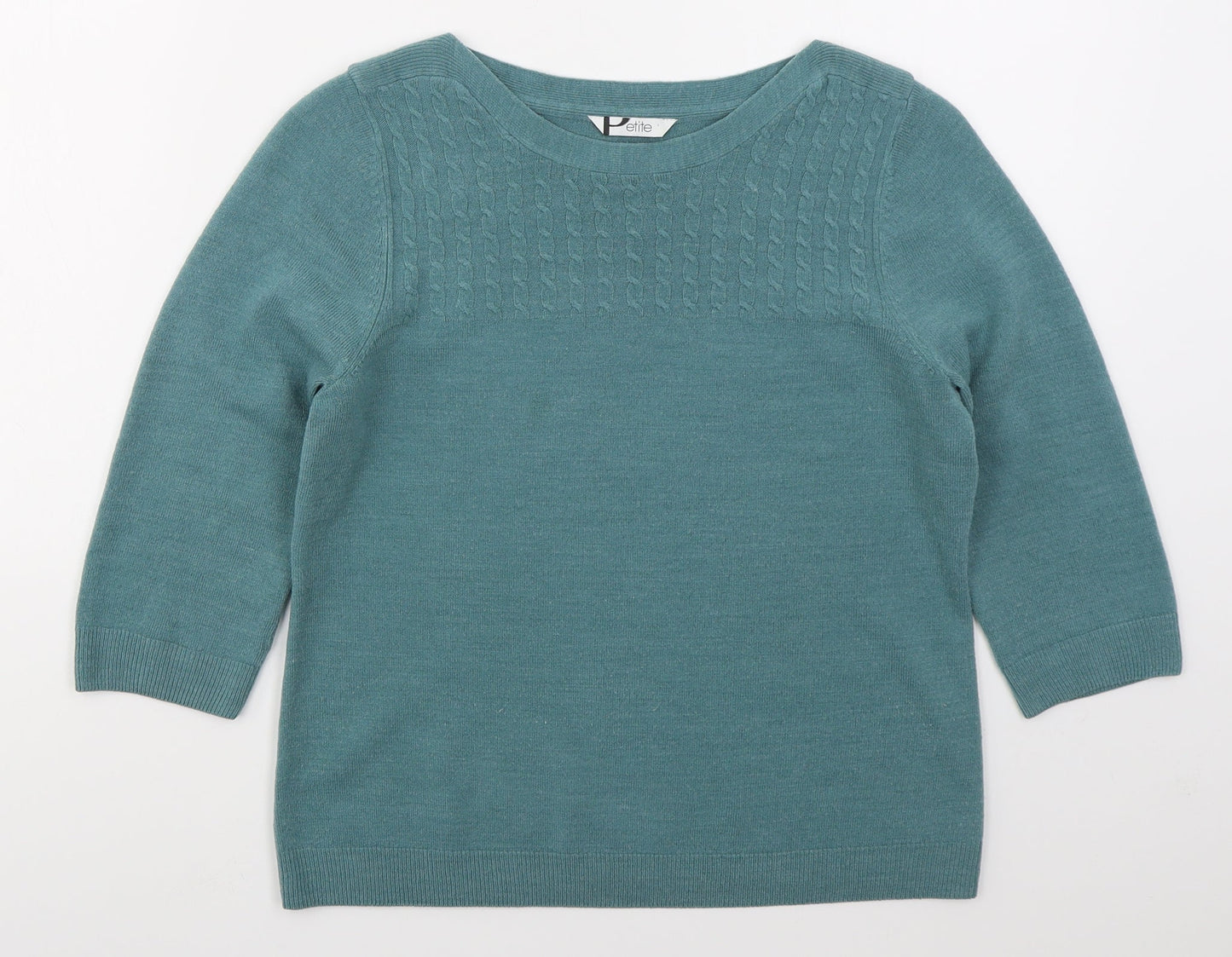 BHS Womens Blue Boat Neck  Acrylic Pullover Jumper Size 12