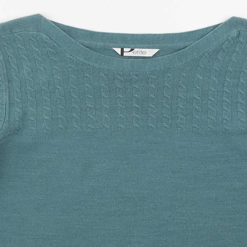 BHS Womens Blue Boat Neck  Acrylic Pullover Jumper Size 12