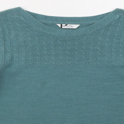 BHS Womens Blue Boat Neck  Acrylic Pullover Jumper Size 12