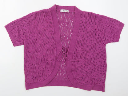 Gazelle Womens Pink V-Neck  Cotton Cardigan Jumper Size XL