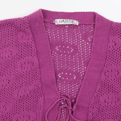 Gazelle Womens Pink V-Neck  Cotton Cardigan Jumper Size XL