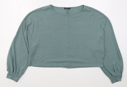 Additional front view of SHEIN women’s green polyester pullover sweatshirt, size XL, pullover