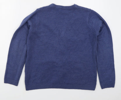 Womens UK Size 10 EWM Blue Cardigan Jumper